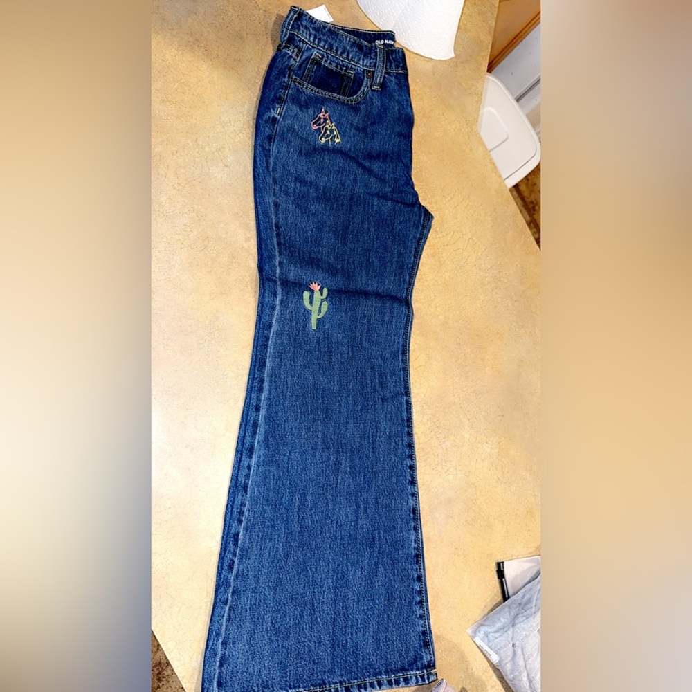 Old Navy Kids Blue Jeans with Cactus Detail